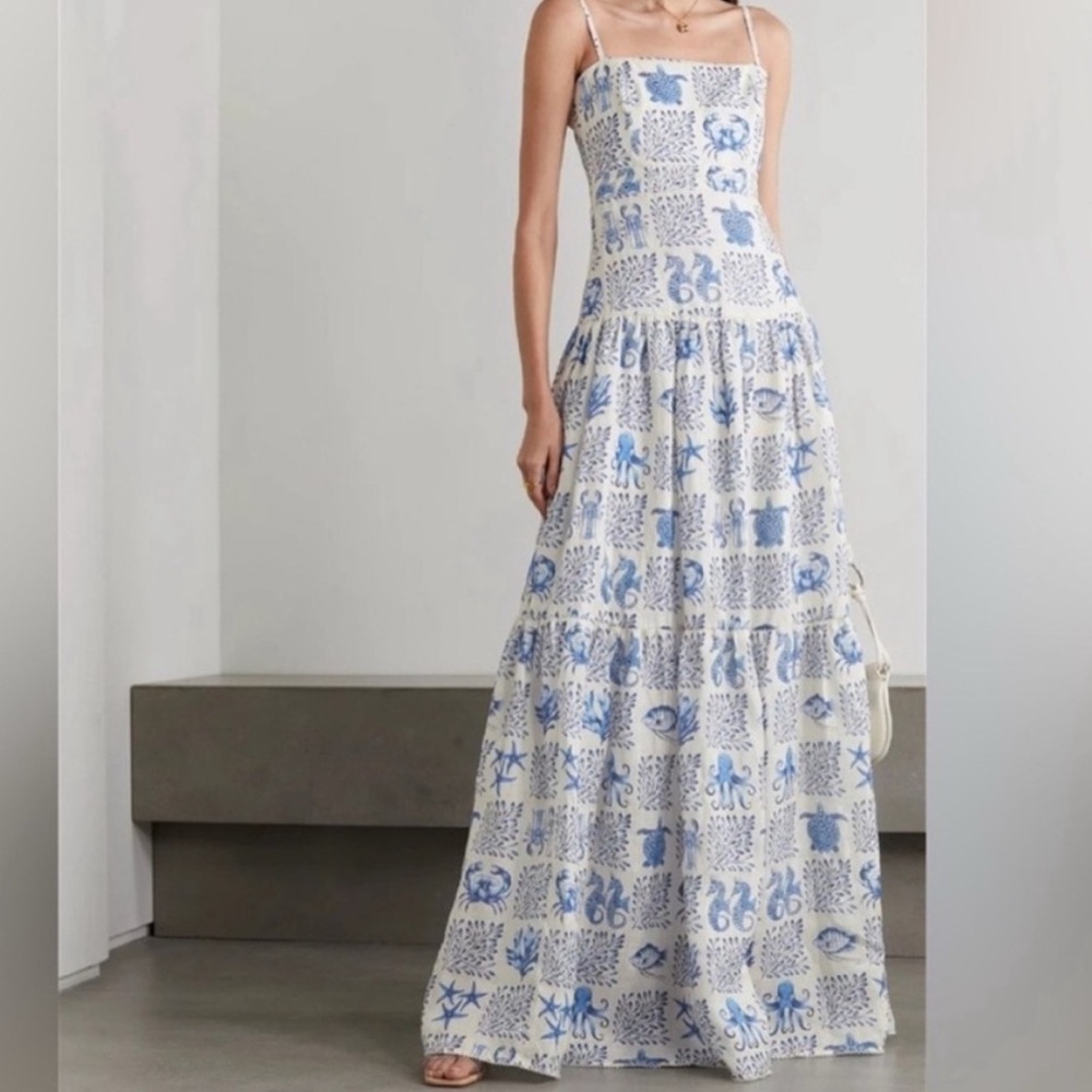 Agua by Agua Bendita Lima Dress Linen Maxi